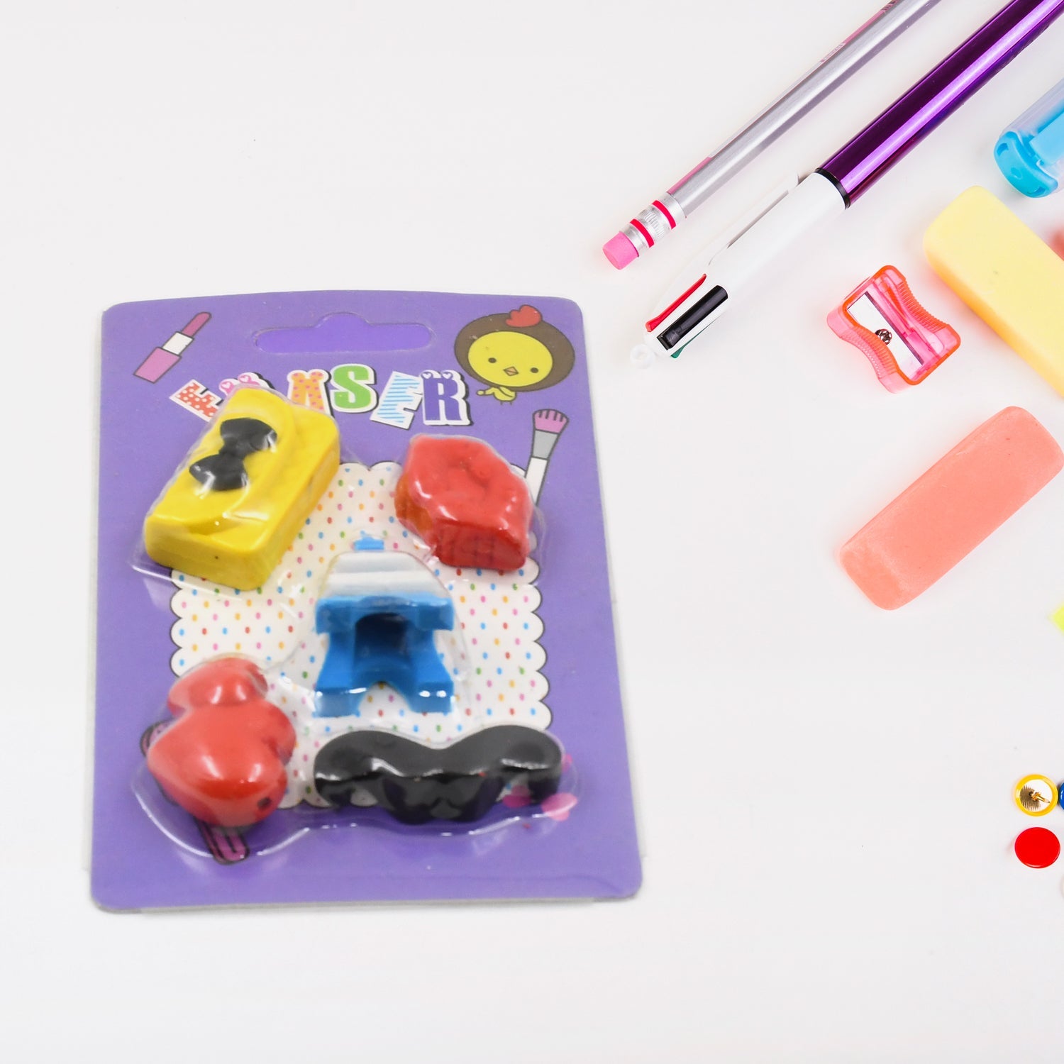 Mix Design 1 Set Fancy & Stylish Colorful Erasers for Children Different Designs & Mix, Eraser Set for Return Gift, Birthday Party, School Prize (1 Set) Mix Design 1 Set Fancy & Stylish Colorful Erasers for Children Different Designs & Mix, Eraser Set for Return Gift, Birthday Party, School Prize (1 Set)